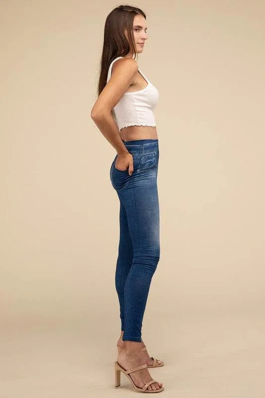 Lilou High-Rise Waist Stretchy Fit Denim Leggings