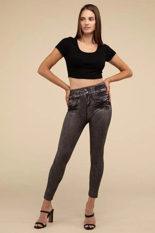 Lilou High-Rise Waist Stretchy Fit Denim Leggings