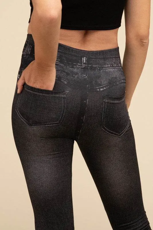 Lilou High-Rise Waist Stretchy Fit Denim Leggings