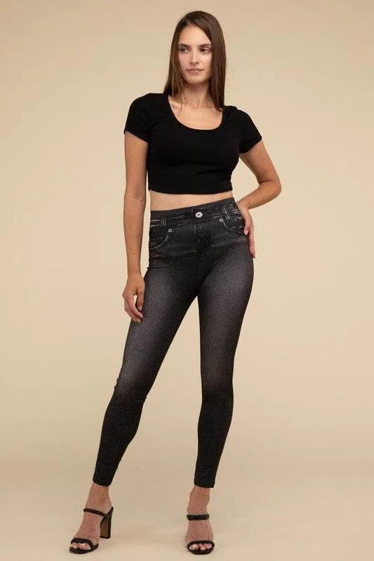 Lilou High-Rise Waist Stretchy Fit Denim Leggings