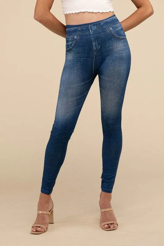 Lilou High-Rise Waist Stretchy Fit Denim Leggings