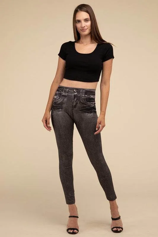 Lilou High-Rise Waist Stretchy Fit Denim Leggings