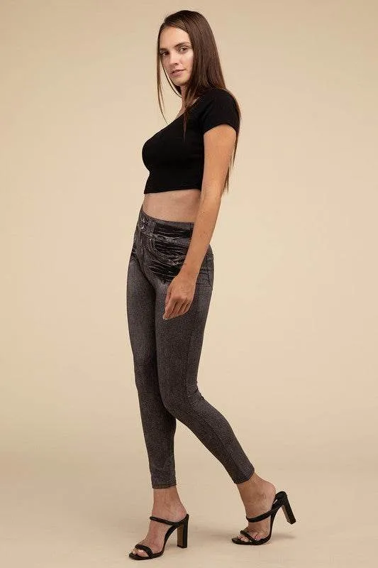 Lilou High-Rise Waist Stretchy Fit Denim Leggings