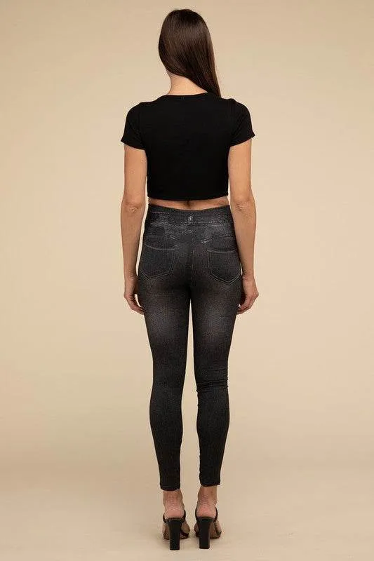 Lilou High-Rise Waist Stretchy Fit Denim Leggings