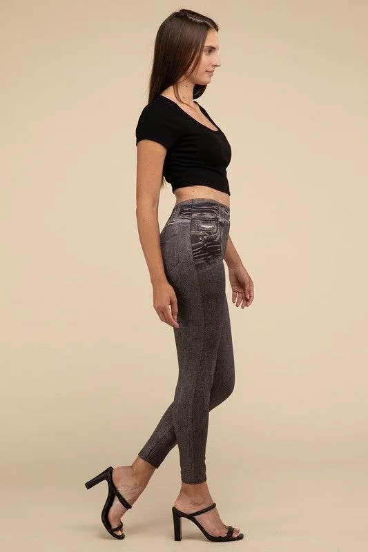 Lilou High-Rise Waist Stretchy Fit Denim Leggings