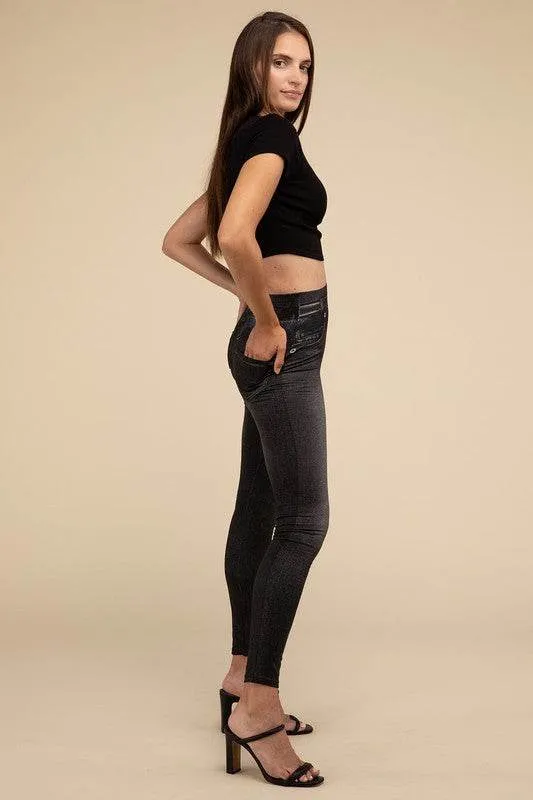 Lilou High-Rise Waist Stretchy Fit Denim Leggings