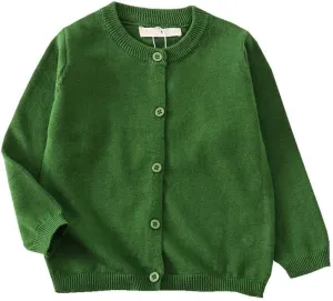 LNICEAR Toddler Boys Girls Crewneck Cardigan Sweaters Long Sleeve Kids Button Cotton School Uniform Knit Tops Outwear