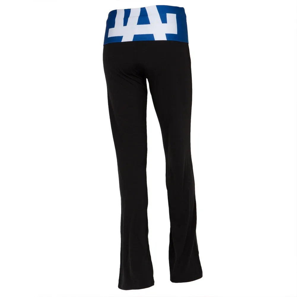 Los Angeles Dodgers - Flip Down Waistband Logo Juniors Yoga Pants