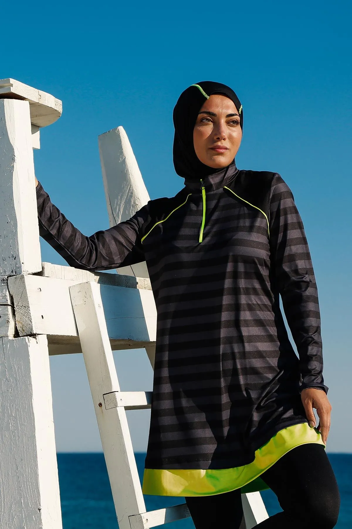 Lycra Black Burkini Modest Swimwear M2232