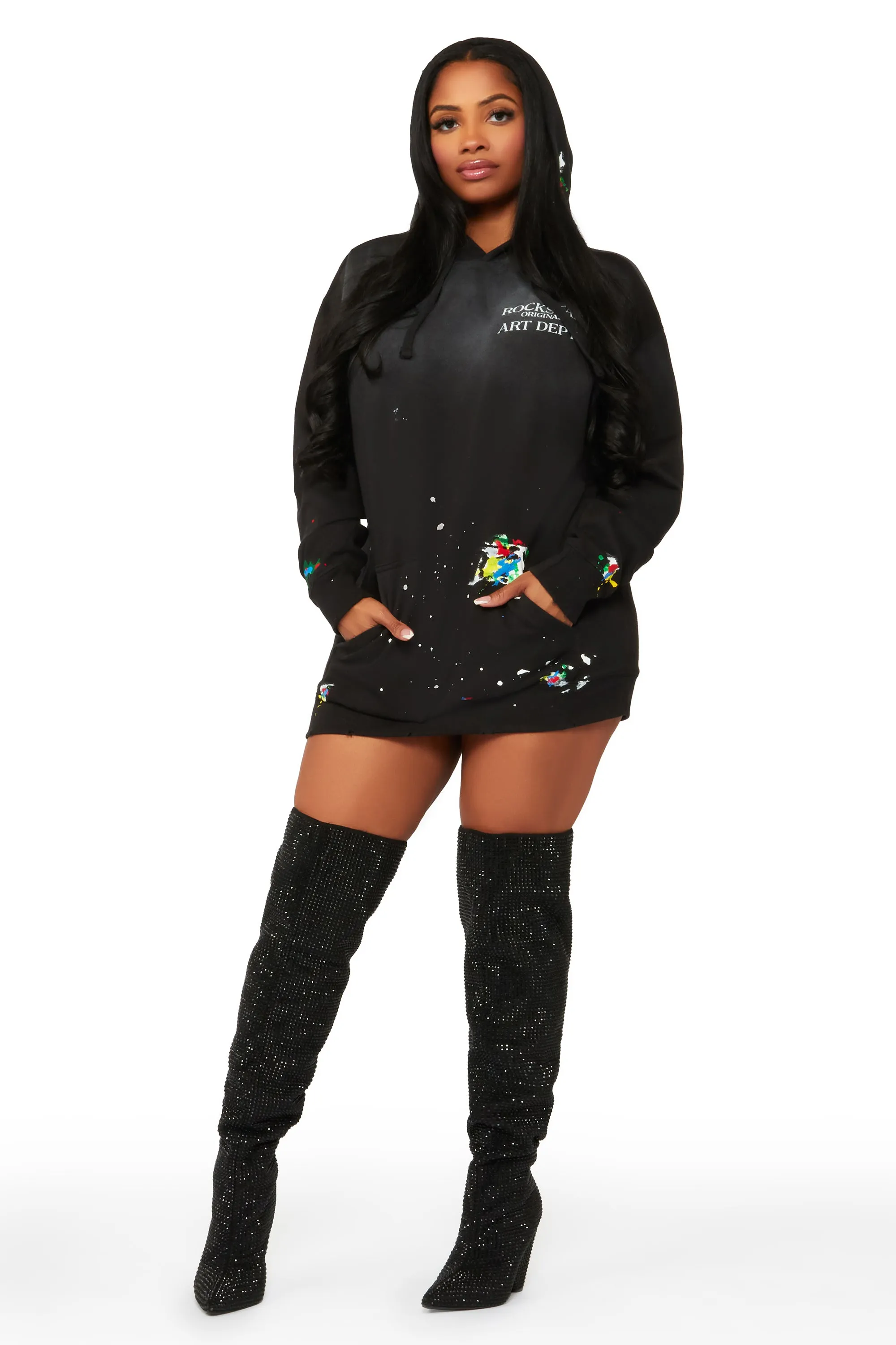 Make It Rain Black Oversized Hoodie