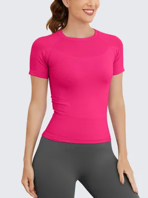 MathCat Seamless Soft Workout Tops T-shirt Wildberry