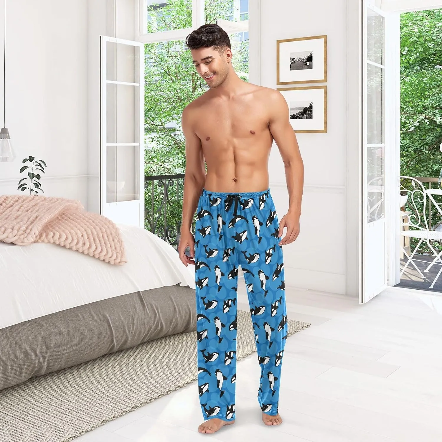 Men's Pajama Pants Super Soft Sleep Lounge Pants Pjs Bottoms with Pockets