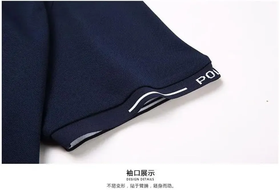 Mens Short Sleeve Solid Polo Shirts Summer Quick Dry Breathable Male Clothes Business Casual Lapel Loose Tees Tops
