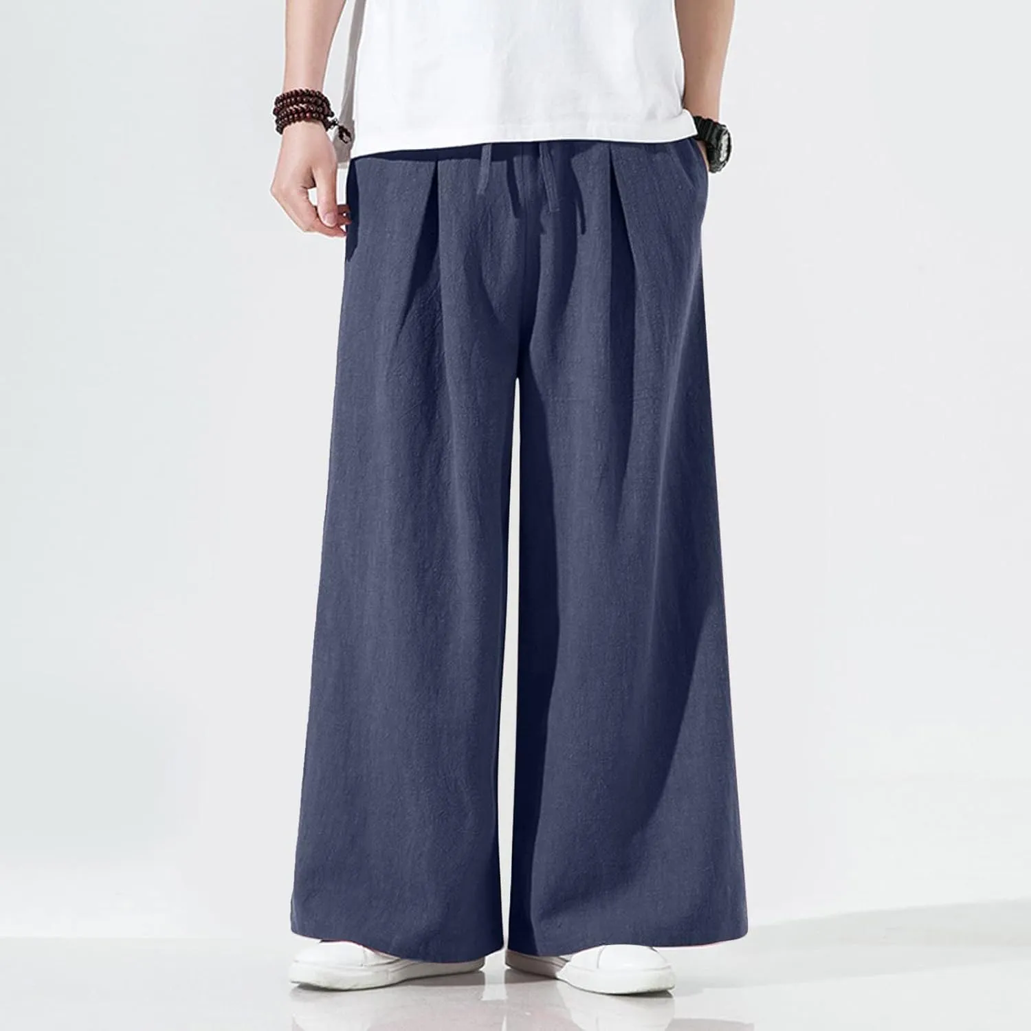Mens Sweatpants with Pockets Big and Tall Thick Fleece Joggers Loose Sport Long Trousers Male Casual Warm Sweatpants
