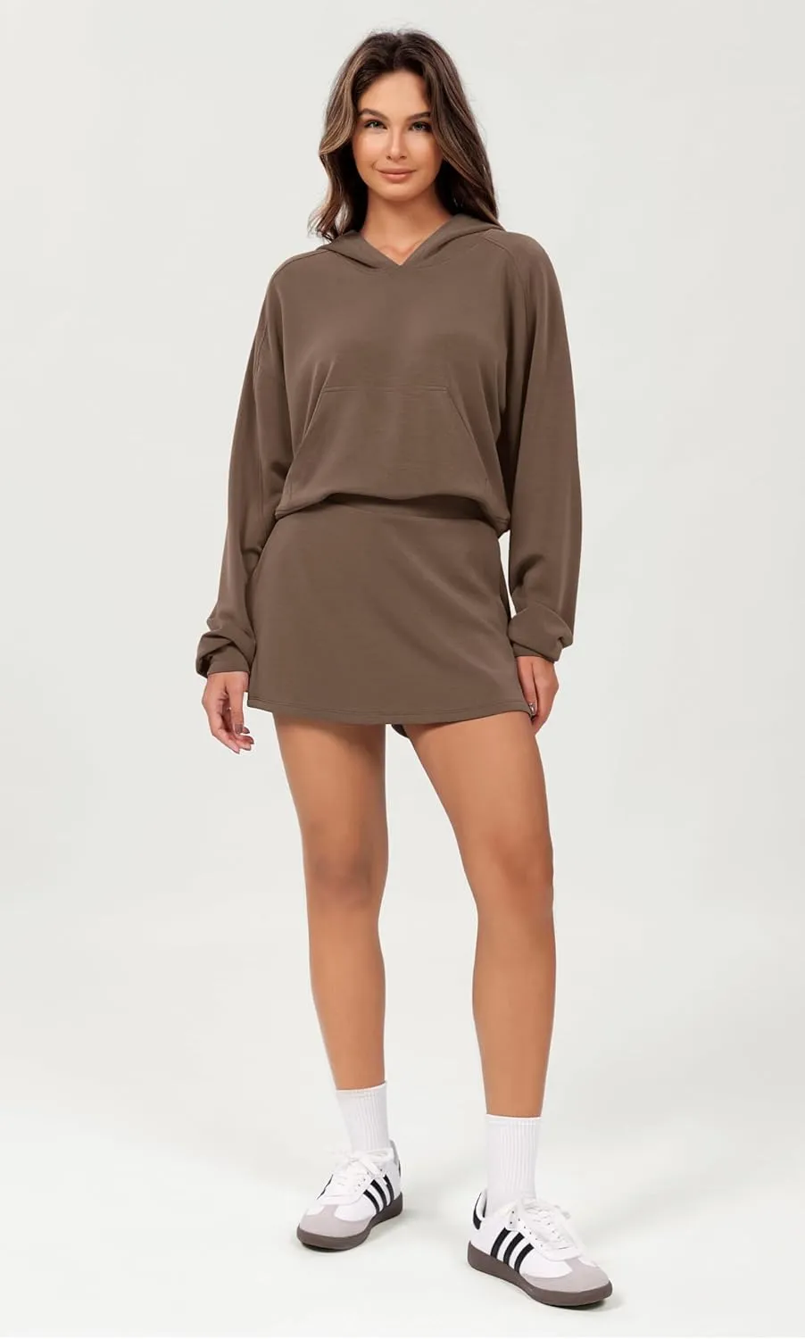 ODODOS Modal Soft Long Sleeve Cropped Hoodie for Women Oversized Pullover Sweatshirts with Pocket