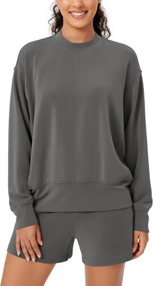 ODODOS Modal Soft Long Sleeve Oversized Sweatshirts for Women Crew Neck Pullover Tops