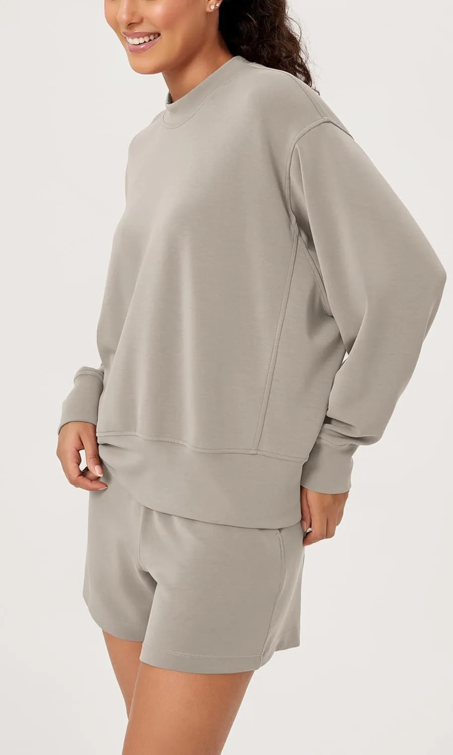 ODODOS Modal Soft Long Sleeve Oversized Sweatshirts for Women Crew Neck Pullover Tops