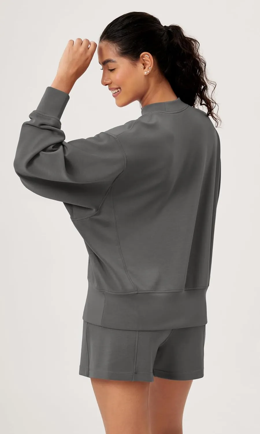 ODODOS Modal Soft Long Sleeve Oversized Sweatshirts for Women Crew Neck Pullover Tops