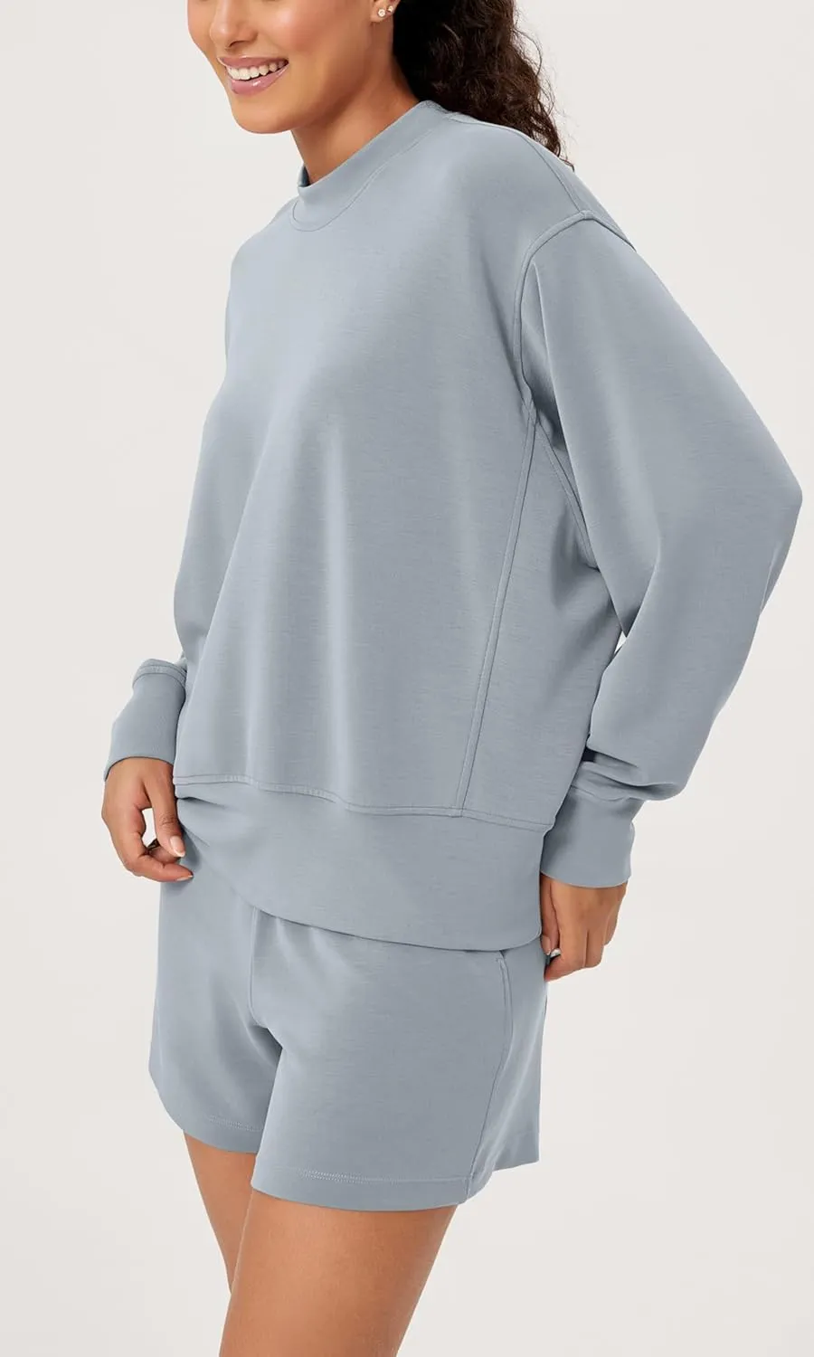 ODODOS Modal Soft Long Sleeve Oversized Sweatshirts for Women Crew Neck Pullover Tops