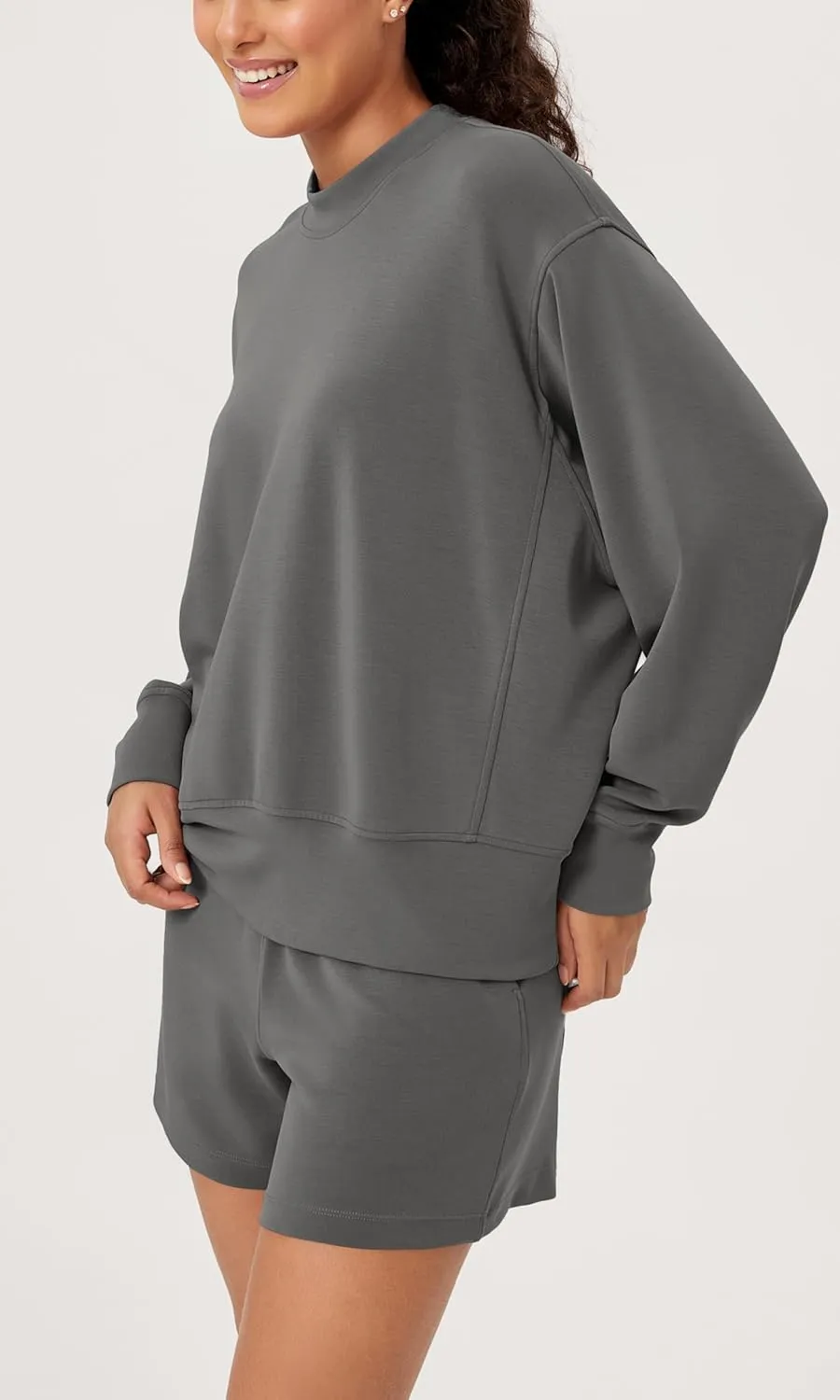 ODODOS Modal Soft Long Sleeve Oversized Sweatshirts for Women Crew Neck Pullover Tops