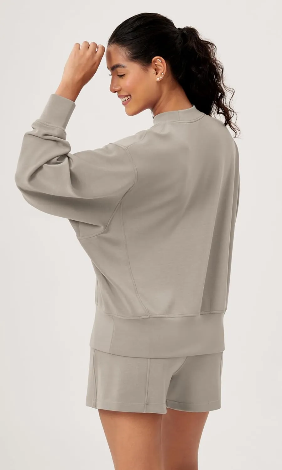 ODODOS Modal Soft Long Sleeve Oversized Sweatshirts for Women Crew Neck Pullover Tops