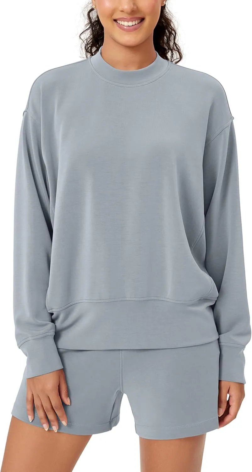 ODODOS Modal Soft Long Sleeve Oversized Sweatshirts for Women Crew Neck Pullover Tops