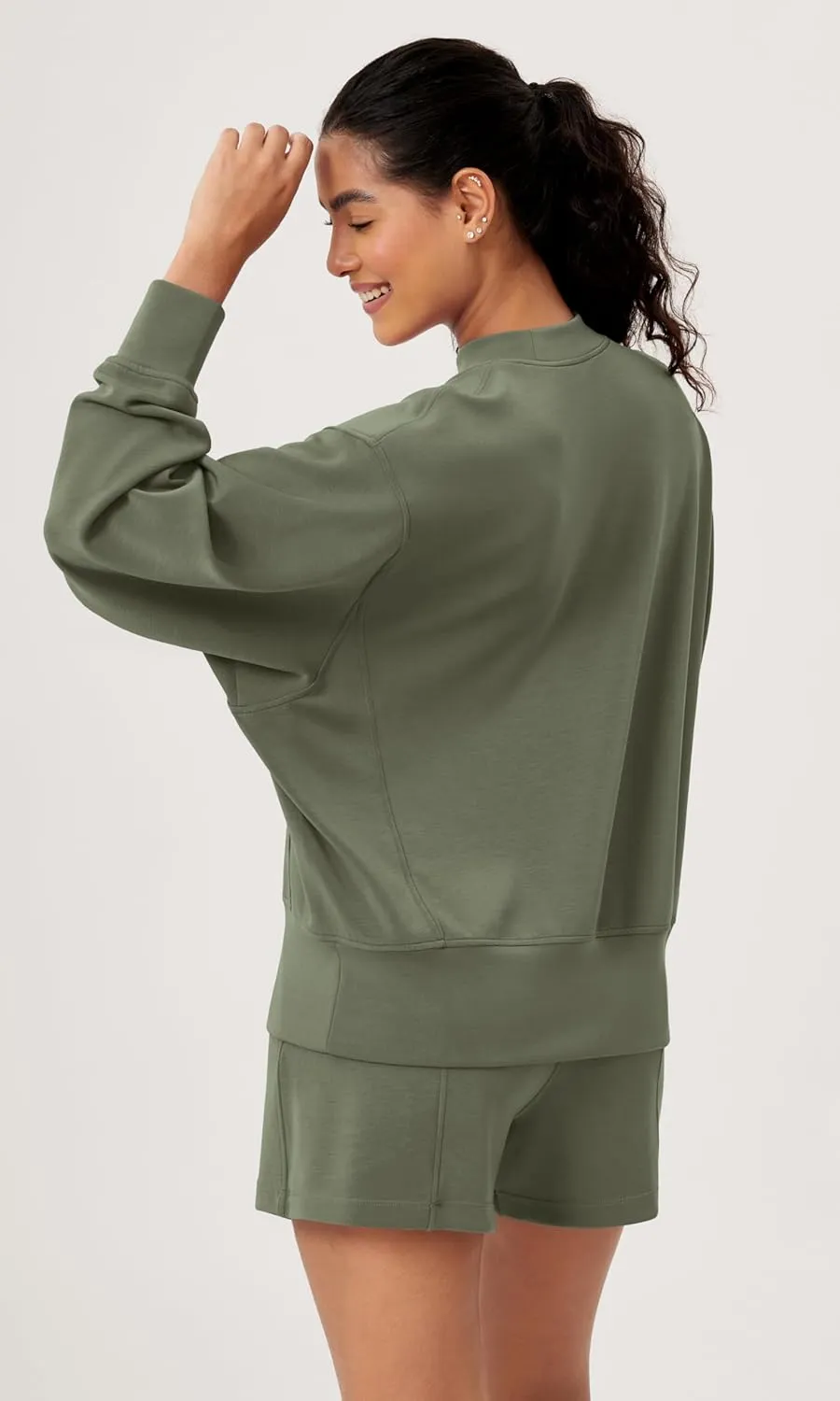 ODODOS Modal Soft Long Sleeve Oversized Sweatshirts for Women Crew Neck Pullover Tops