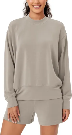 ODODOS Modal Soft Long Sleeve Oversized Sweatshirts for Women Crew Neck Pullover Tops