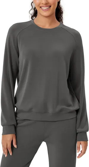 ODODOS Modal Soft Raglan Long Sleeves Sweatshirts for Women Oversized Crew Neck Pullover Tops