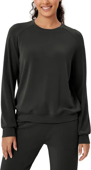 ODODOS Modal Soft Raglan Long Sleeves Sweatshirts for Women Oversized Crew Neck Pullover Tops