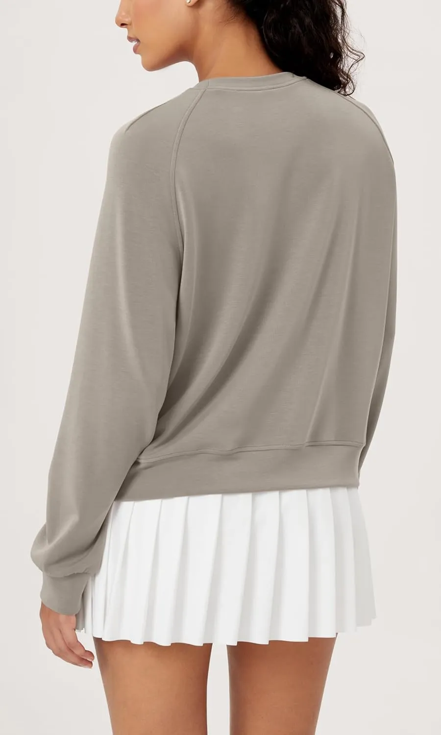 ODODOS Modal Soft Raglan Long Sleeves Sweatshirts for Women Oversized Crew Neck Pullover Tops