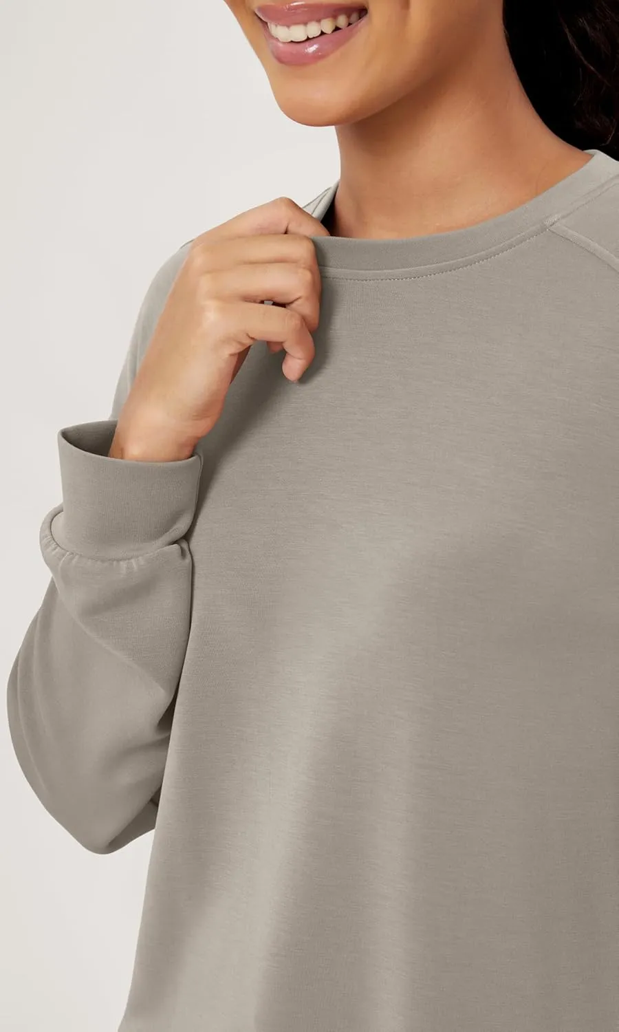 ODODOS Modal Soft Raglan Long Sleeves Sweatshirts for Women Oversized Crew Neck Pullover Tops