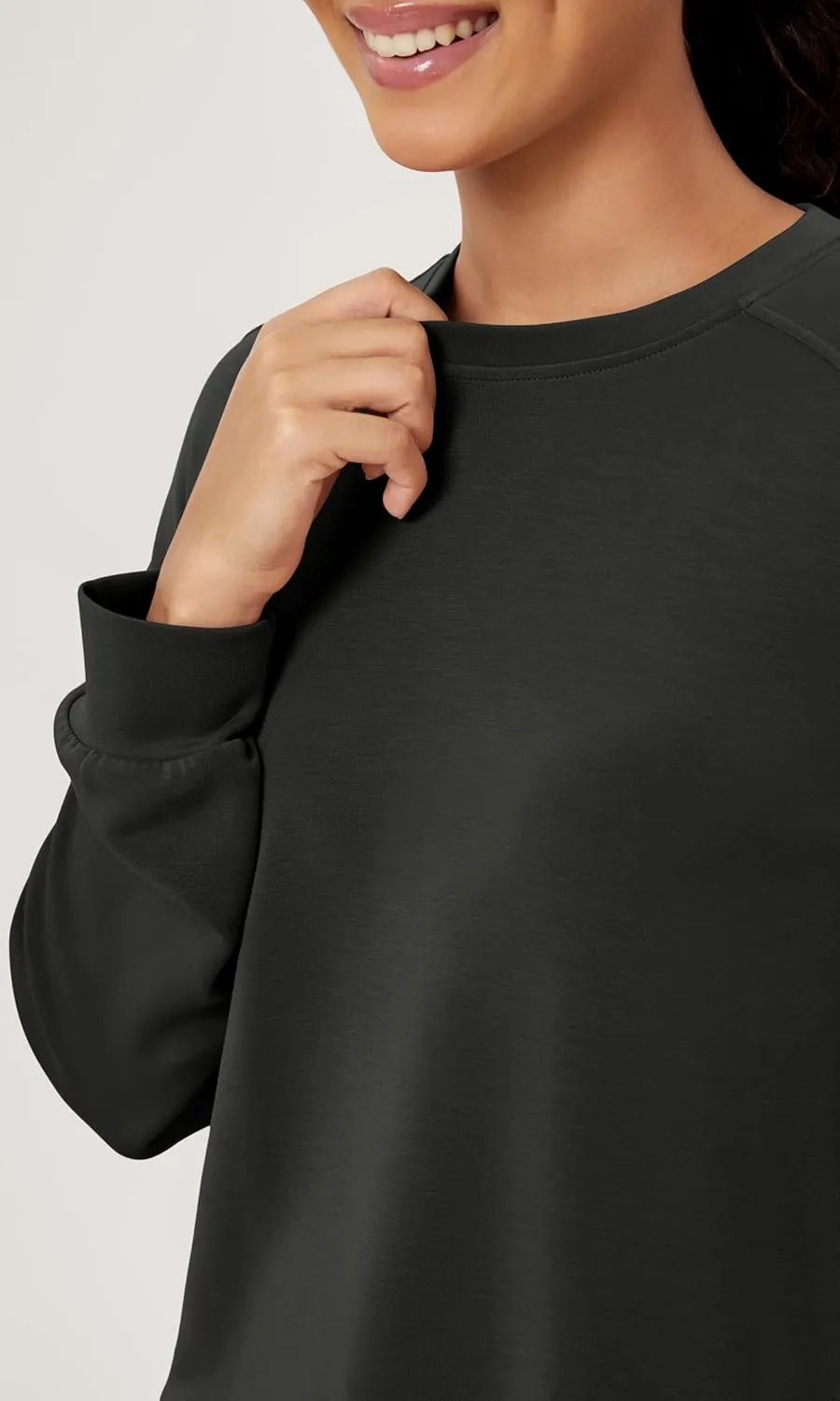 ODODOS Modal Soft Raglan Long Sleeves Sweatshirts for Women Oversized Crew Neck Pullover Tops