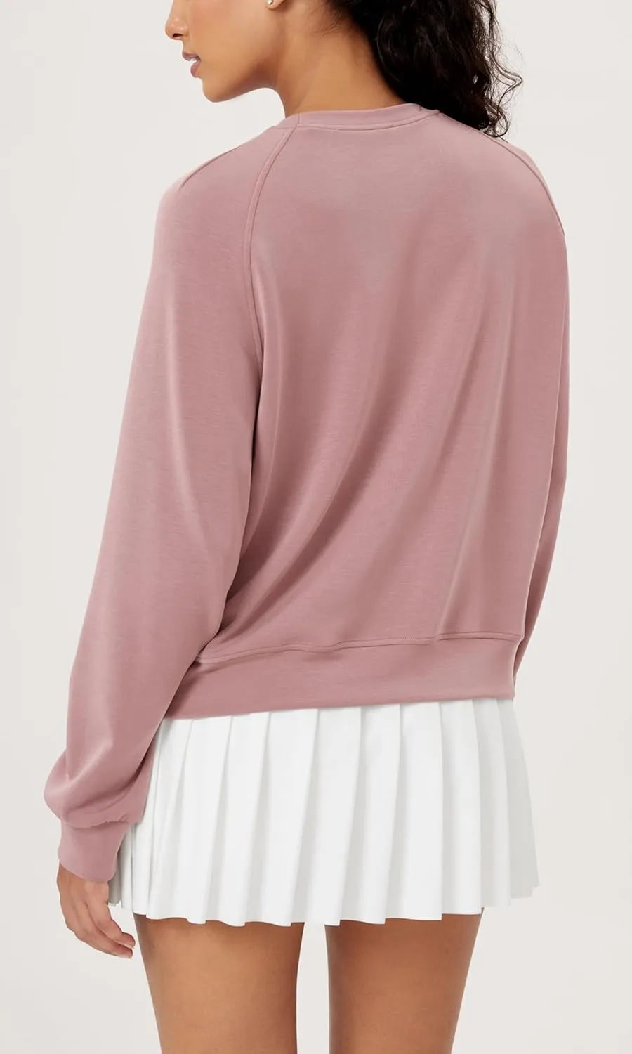 ODODOS Modal Soft Raglan Long Sleeves Sweatshirts for Women Oversized Crew Neck Pullover Tops