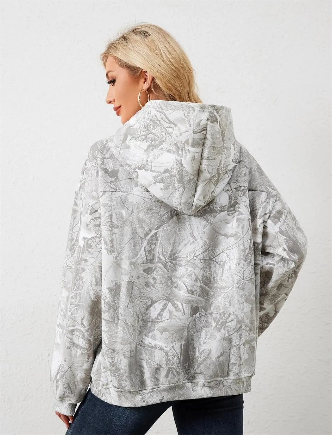 Oversized Leopard Print Hoodie for Women Men Long Sleeve Hooded Sweatshirts Cute Pullover with Pocket