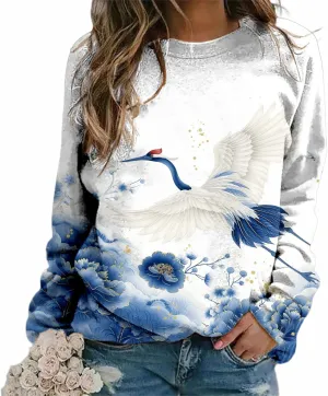 Oversized Sweatshirts for Women Trendy Crewneck Pullover Soft Comfy Crewneck Graphic Casual Long Sleeve Shirts