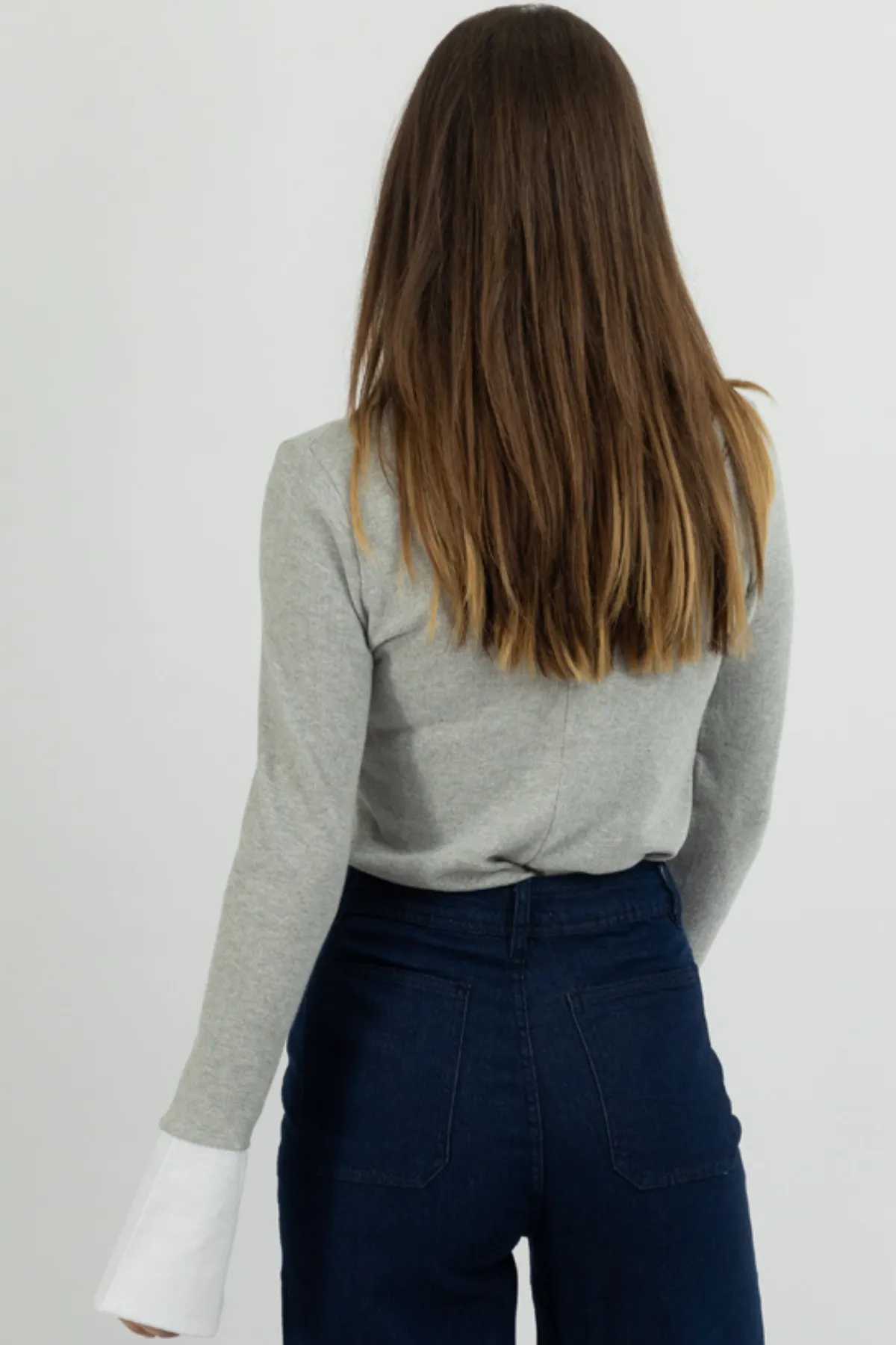 OXFORD FLARE SLEEVE KNIT TOP