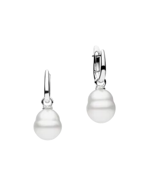 Pearls My Way Pearl Earrings | 12mm Circle Pearls, Diamonds, and White Gold