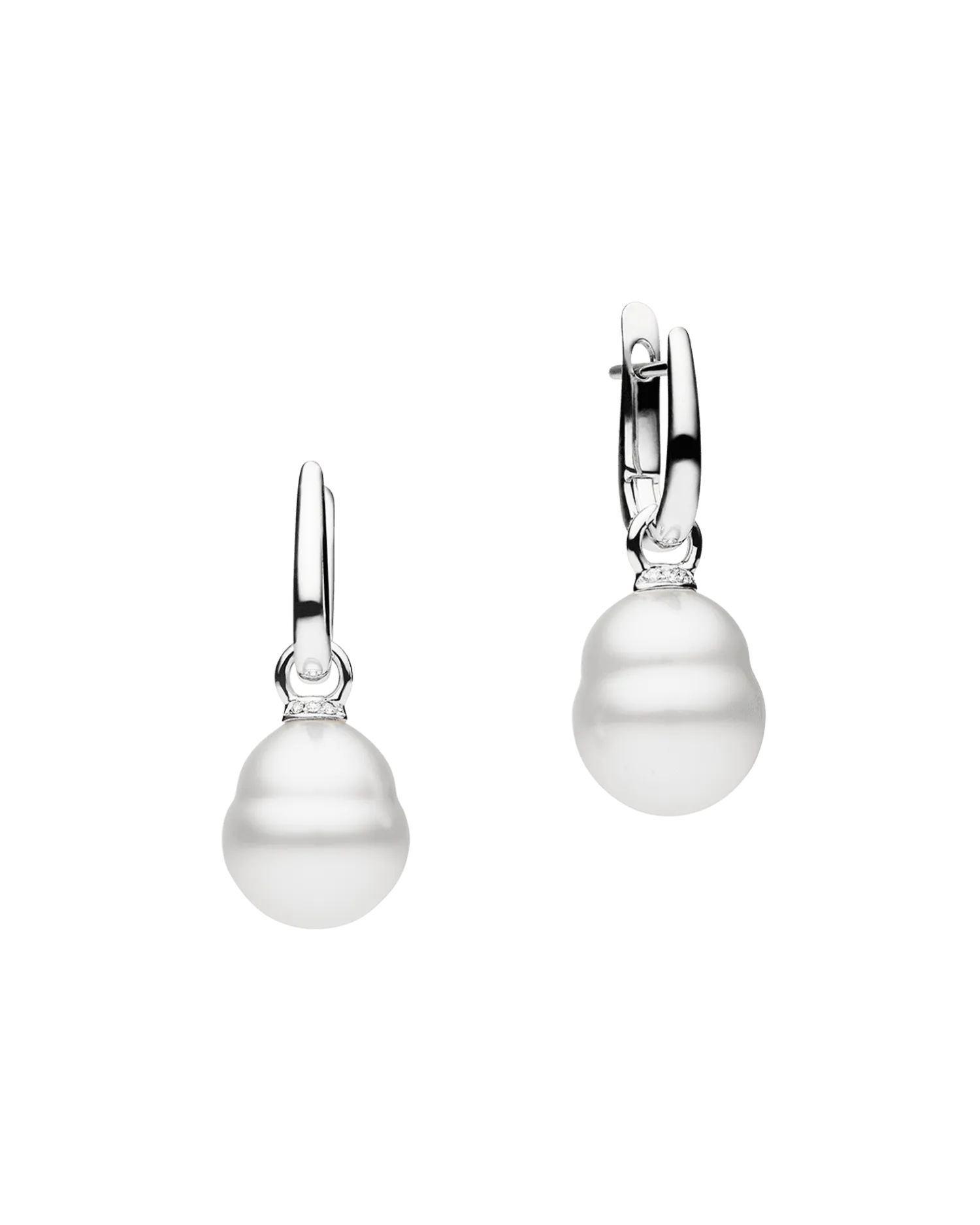 Pearls My Way Pearl Earrings | 12mm Circle Pearls, Diamonds, and White Gold