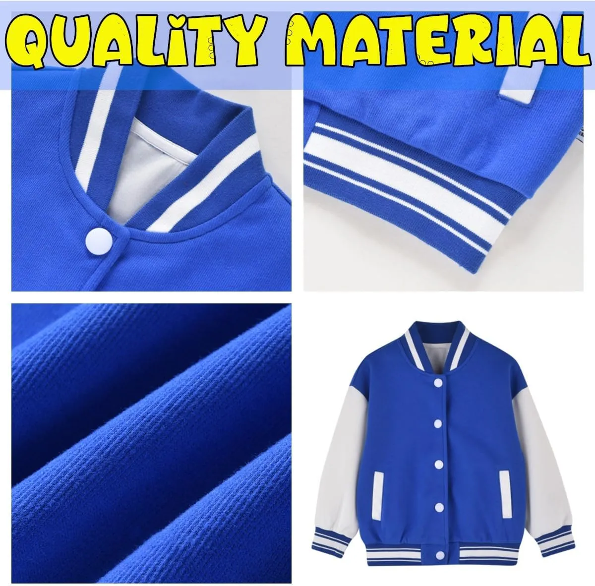 Personalized Girls Varsity Jacket Boys Toddles Kids Custom Name Patch Baseball Jackets for Back To School Birthday Christmas