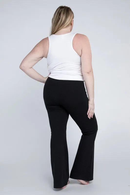 Plus Everyday Stretchy Flare Bottoms Pants