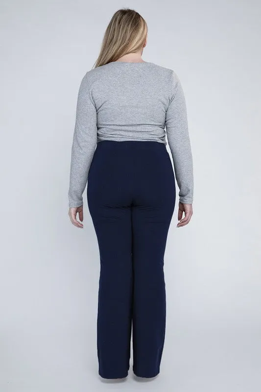Plus Everyday Stretchy Flare Bottoms Pants
