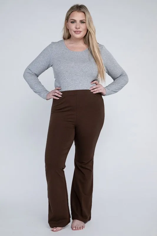 Plus Everyday Stretchy Flare Bottoms Pants
