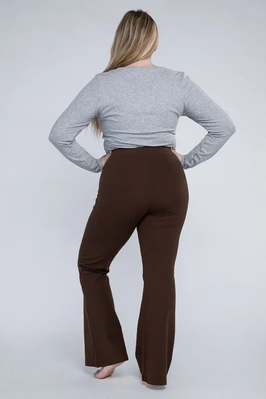 Plus Everyday Stretchy Flare Bottoms Pants