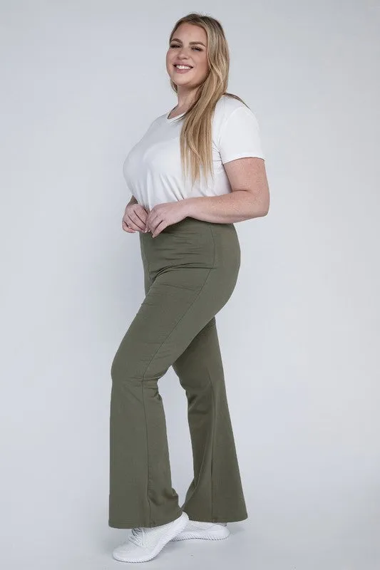 Plus Everyday Stretchy Flare Bottoms Pants