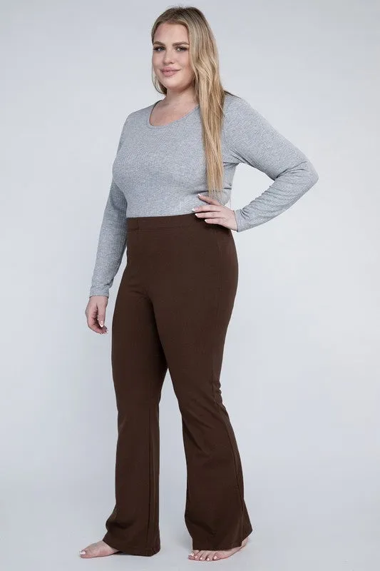 Plus Everyday Stretchy Flare Bottoms Pants