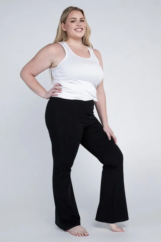 Plus Everyday Stretchy Flare Bottoms Pants