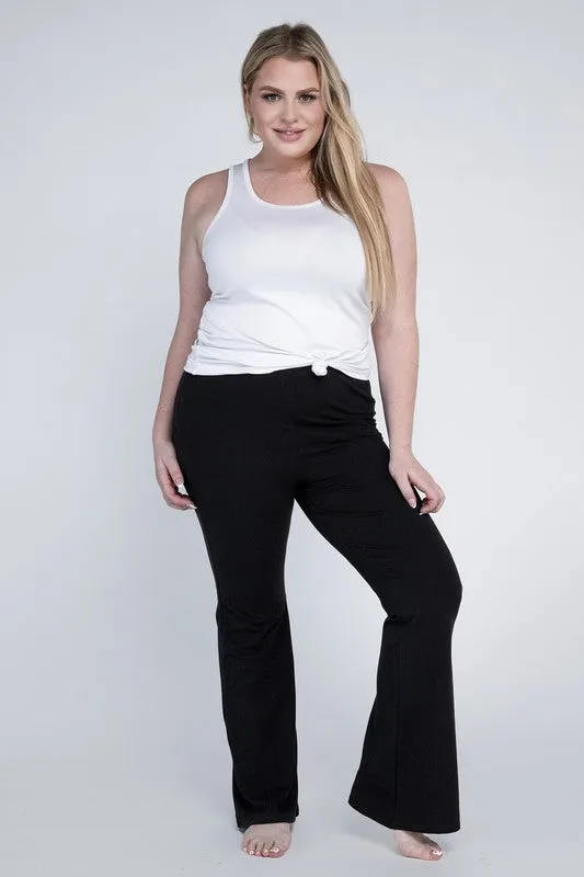 Plus Everyday Stretchy Flare Bottoms Pants