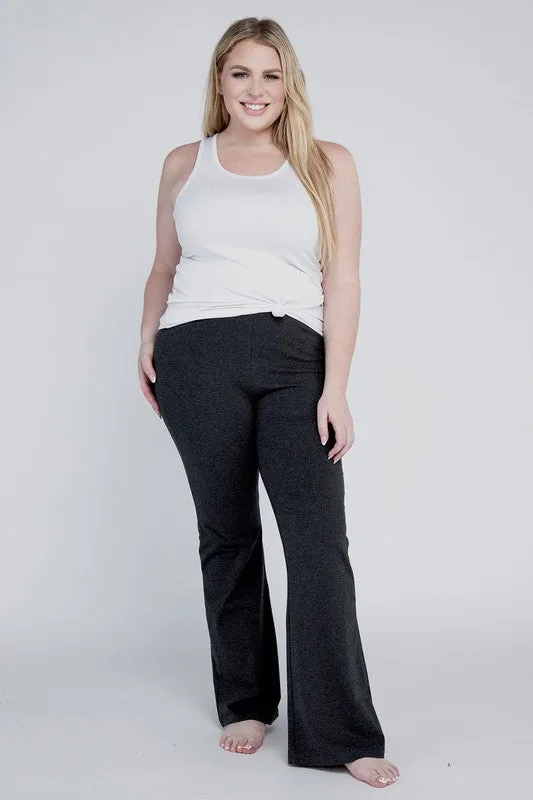 Plus Everyday Stretchy Flare Bottoms Pants