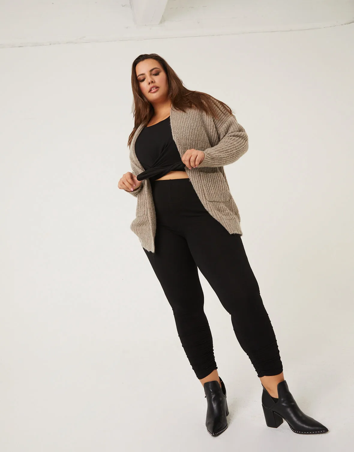 Plus Size Ruched Leggings